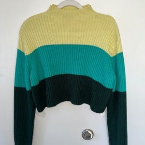 Color Block Green Sweater